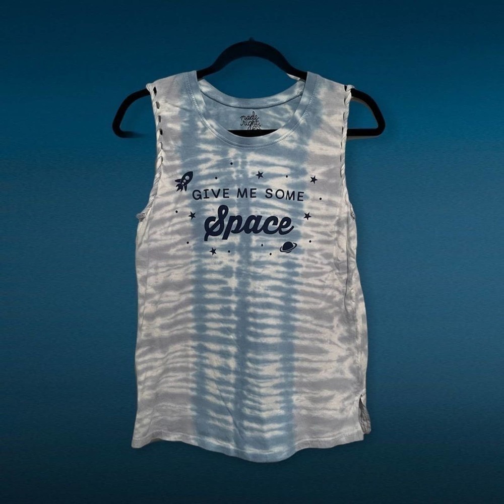 made right Blue White tie dye‎ Space Tank XS